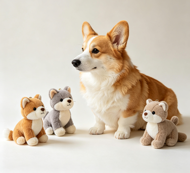 Farm Animal Squeaky Plush Dog Toy Set